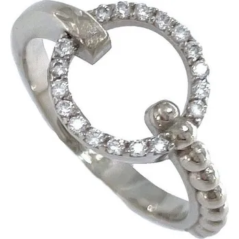 Prsten Stříbrný prsten zirkonové kolečko velikost prstenu 56