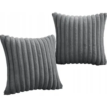Polštář DEKORAČNÍ SAMETOVÝ POVLEK NA POLŠTÁŘ MĚKKÝ 45X45CM ŠEDÝ 2KS