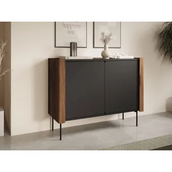 Komoda Komoda do obývacího pokoje Kolpoi KK105, Barva: ořech warmia + černá MIRJAN 5903211436437