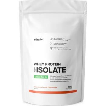 Protein Vilgain Grass-Fed Whey Protein Isolate – Jahodovo-citronový cheesecake 500&nbsp;g