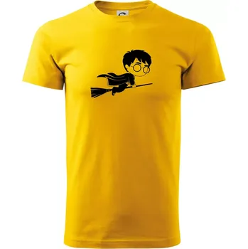 Pánské tričko Harry obrázek na koštěti - Triko extra velké (5-8XL) - 8XL ( Žlutá )