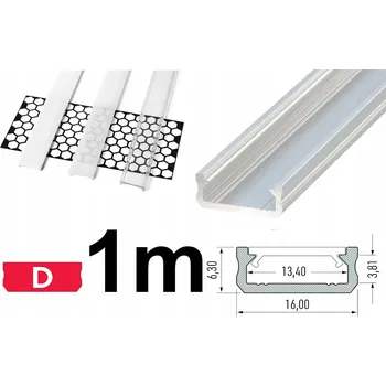 LED osvětlení PROFIL PRO LED PÁSKY hliníkový D + KRYT 1m STŘÍBRNÝ