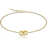 MINET Zlatý náramek spojené kroužky Au 585/1000 1,15g