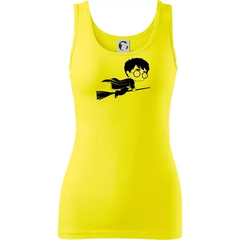 Dámské oblečení Harry obrázek na koštěti - Dámské tílko - L ( Citrónová )