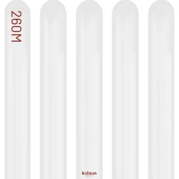 Balónek Modelovací balonky perleťové bílé, Opaque Satin Snow White – 260M, 100 ks