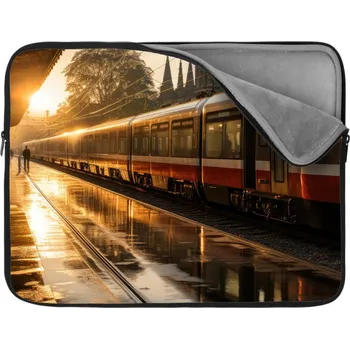pouzdro na notebook Sablio Obal na notebook Vlak na nádraží při východu slunce - 13"