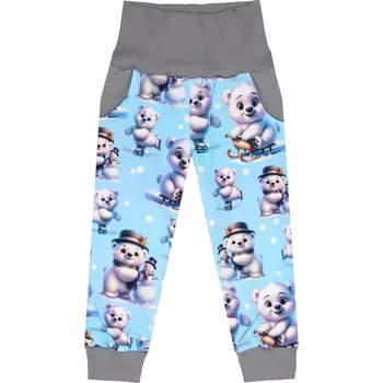 Tepláčky s kapsou - Medvídci zima Velikost: 98