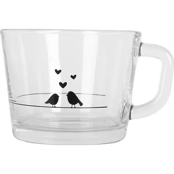 Stolování Clayre & Eef - Sklenička s ouškem LOVE BIRDS LBSGL0012