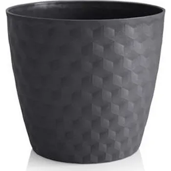 PLASTKON Květináč Ruby mat recyklovaný 19cm antracit