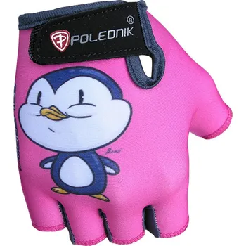 Cyklistické rukavice Polednik Dětské cyklistické rukavice Poledník Baby New SF pink/tučňák