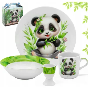 Stolování Jídelní Sada Pro Děti 4ks Porcelánový Hrnek Talíř Set Bella Fiore