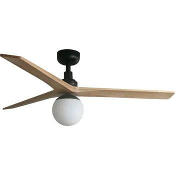 FARO KLIM M stropní ventilátor, černá/borovice DC E27