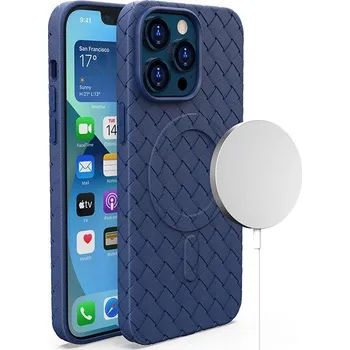 Pouzdro na mobilní telefon Hurtel Woven kryt MagSafe pro iPhone 15 - tmavě modrý