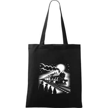 Hogwarts Express černobílý - Taška bavlněná - 42 x 38 cm ( Černá )