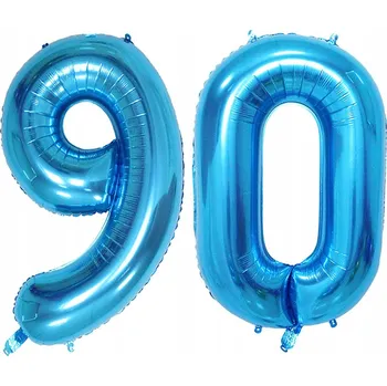 Balónek OBROVSKÝ BALÓNEK ČÍSLICE 90 MODRÝ BALÓNKY NAROZENINY 100 CM XXL GIRLANDA