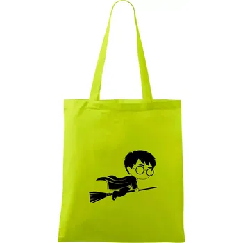 Harry obrázek na koštěti - Taška bavlněná - 42 x 38 cm ( Limetková )