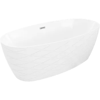 Vana Mexen Olea volně stojící vana vzor 170 x 80 cm, bílá, přepad chrom - 52821708000-01 Volně stojící vany