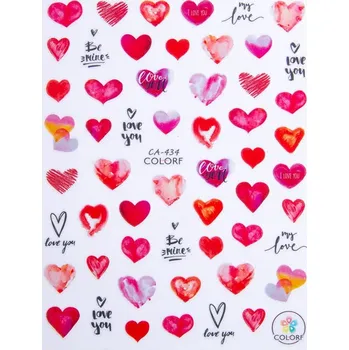 Samolepky na Zdobení Nehtů Samolepící Tenké Valentýnské CA-434