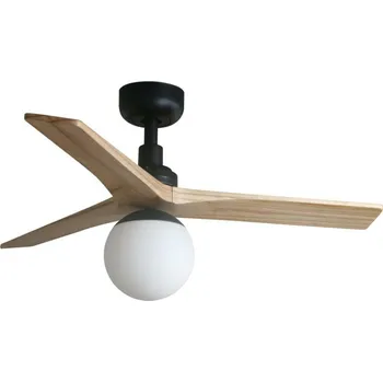 FARO KLIM S stropní ventilátor, černá/borovice DC E27