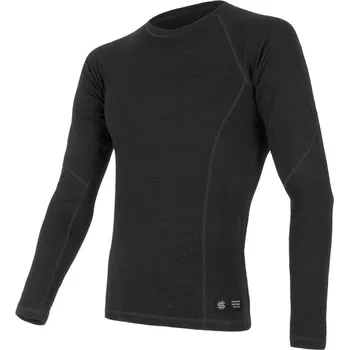 Pánské termoprádlo Sensor Merino Double Face pánské triko dl. rukáv Black Velikost: 3XL
