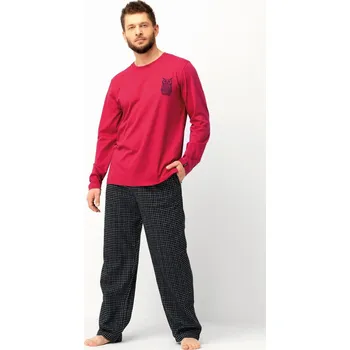 Pánské pyžamo PÁNSKÉ PYŽAMO MNS 471 B25 červeno-černá XXL