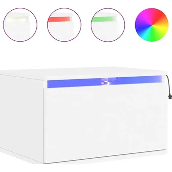 Noční stolek Noční stolek LED RGB bílý 50x36x30 cm