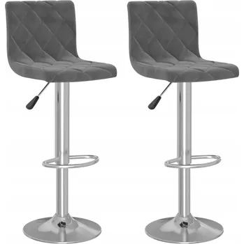 Barová židle Barová stolička sametová 40x43x90-111cm, tmavě šedá