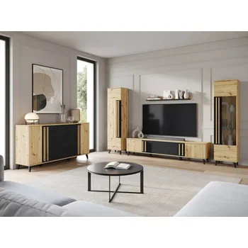 Obývací stěna Nábytek do obývacího pokoje Kegalo IV, Barva: dub artisan / grafit černý + dub artisan, Osvětlení: bez osvětlení MIRJAN 5903211434952