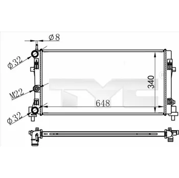 Auto-moto Chladič, systém chlazení motoru TYC 737-0074