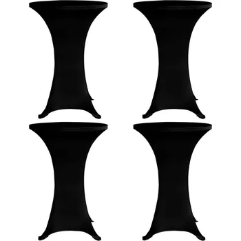 Potah na židli zahrada-XL Návleky na koktejlový stůl Ø 60 cm černé strečové 4 ks 279071