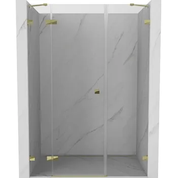 Sprchové dveře Mexen Lunar sprchové dveře výklopné levé 140 cm, transparentní, zlaté - 834S-140-050-50-00-L Sprchové dveře