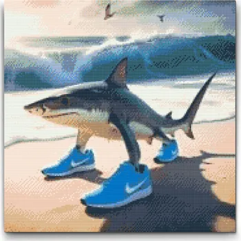 Diamantové malování Vymalujsisam Tralalero Tralala 50x50cm Pouze srolované plátno