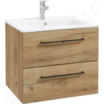 Koupelnový nábytek kielle Skříňka včetně umyvadla, 60x50x46 cm, 2 zásuvky, zlatý dub 50018S61