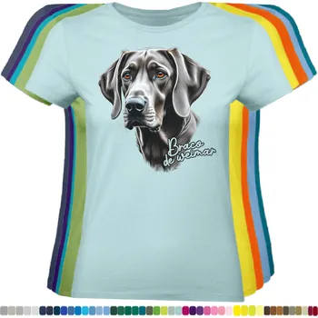 Dámské tričko damske-levne-bavlnene-tricko-digitalni-potisk-pes-vymarsky-ohar Barva: Millennial mint - tmavě mintová, velikost: M