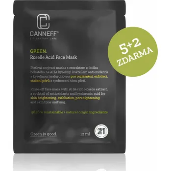 Pleťová maska CANNEFF® GREEN. Exfoliační pleťová maska s obsahem ibiškových AHA kyselin - Intenzivní týdenní kúra
