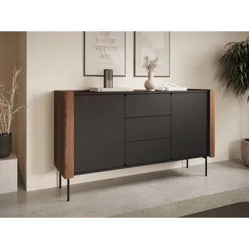 Ložnice Komoda Kolpoi KKSZ141, Barva: ořech warmia + černá MIRJAN 5903211436444