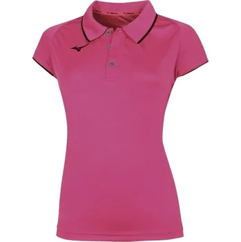 Dámské oblečení Dámské tričko s límečkem Mizuno Core Polo Tee 32EA720164 Pink Fluo/Navy Velikost: M