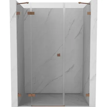 Mexen Lunar sprchové dveře levé 155 cm, transparentní, kartáčovaná měď - 834S-155-050-65-00-L Sprchové dveře