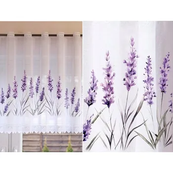 Záclona LEVANDULOVÁ LOUKA záclona, vitrážová záclona, hotová vel 150 x 70 cm (s lemováním)