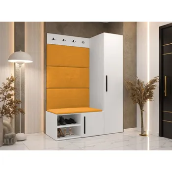 Předsíňová stěna Předsíňová sestava Hekurt II, Barva: bílá, Barva látek:: Manila 32 MIRJAN 5903211432125