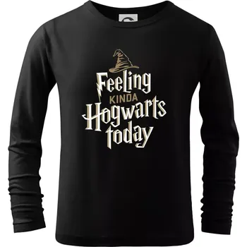 Chlapecké tričko Feeling kinda Hogwarts today - Triko dětské Long Sleeve - 122 cm/6 let ( Černá )
