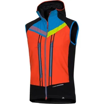 Pánská vesta Pánská Skialpová Vesta Northfinder Hybridní Polartec® VHAN Černo-Oranžová Velikost: XXL