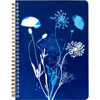 Sešit Kroužkový blok Cyanotype, A5, 74 listů, linkovaný - luční kvítí