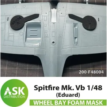 Plastikový model ASK 1/48 Spitfire Mk.I, Mk.II FOAM flexibel wheel bay mask for Eduard