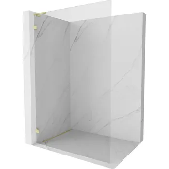 Mexen Lunar L sprchová stěna Walk-in levá 50 x 200 cm, transparentní 8 mm, zlatá kartáčovaná - 830L-050-000-55-00-L Sprchové stěny