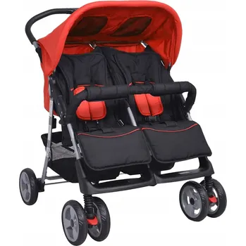 Kočárek Sportovní kočárek pro 2 děti 80x96x104 červeno-černý