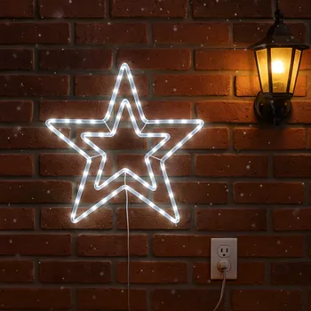 Vánoční dekorace Vánoční LED dekorace, hvězda, blikající, 52cm, různé barvy Barva: Teplá bílá