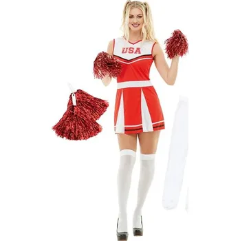 Karnevalový kostým Funiglobal - Kostým roztleskávačka s bambulkami a ponožkami - XS