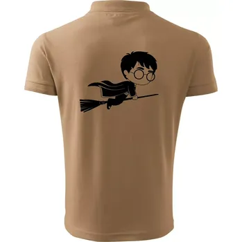 Pánská košile Harry obrázek na koštěti - Polokošile pánská Pique Polo 203 - L ( Písková )