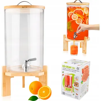 Džbán SuperButelki Sklenice se skleněnou nádobou 7,5 L s kohoutkem 7,5 l